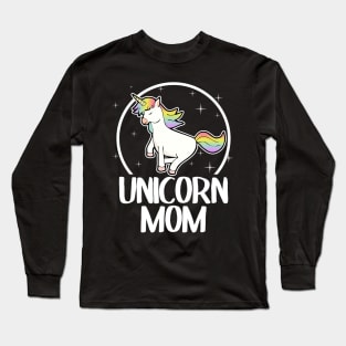 Unicorn Mom Sweet Retro Colorful Gift Party Rainbow Long Sleeve T-Shirt